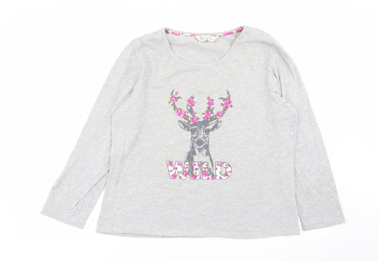 Primark Womens Grey Solid  Top Pyjama Top Size 14