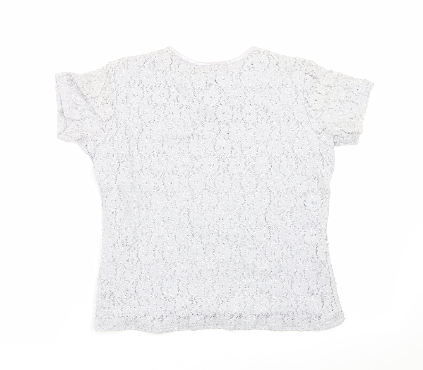 Preworn Womens Grey Floral  Basic T-Shirt Size M