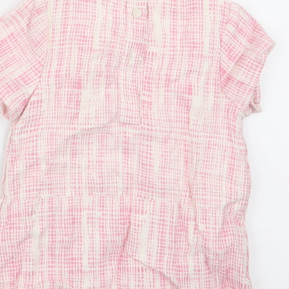 M&S Girls Pink Geometric  Basic T-Shirt Size 9-12 Months