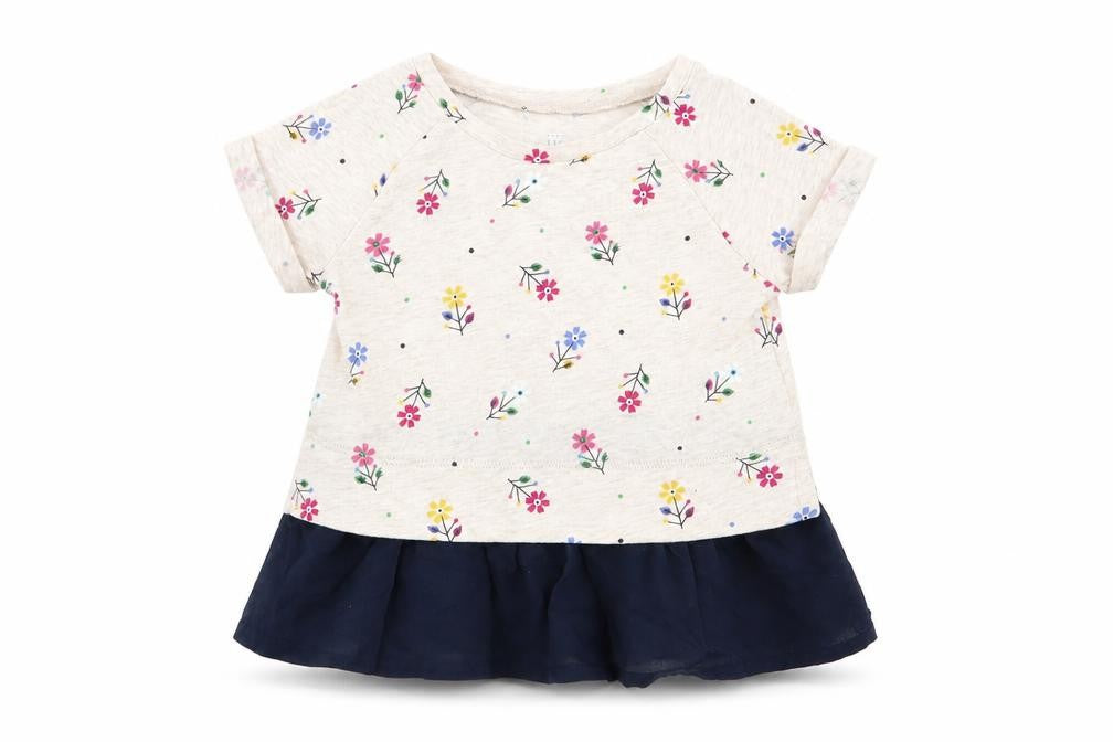 Gap Girls Beige Floral  Basic T-Shirt Size 2 Years
