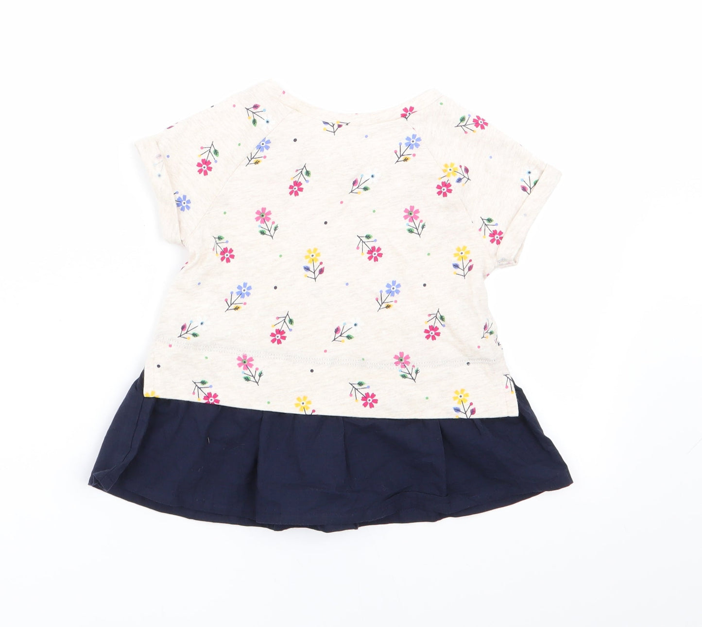 Gap Girls Beige Floral  Basic T-Shirt Size 2 Years
