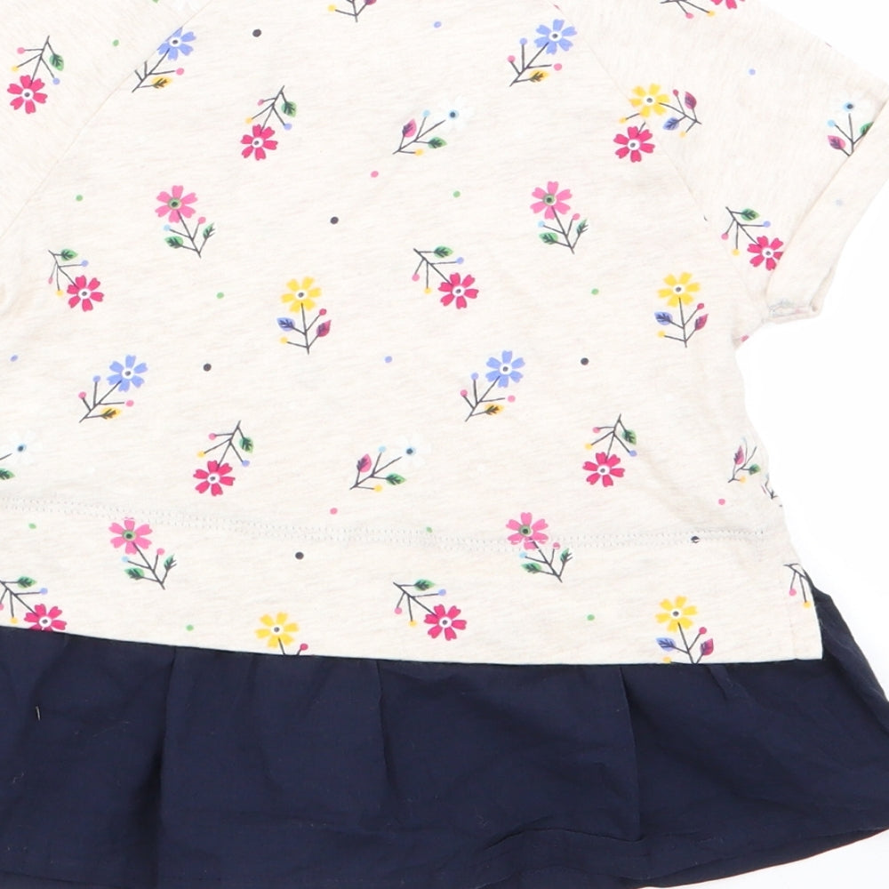Gap Girls Beige Floral  Basic T-Shirt Size 2 Years