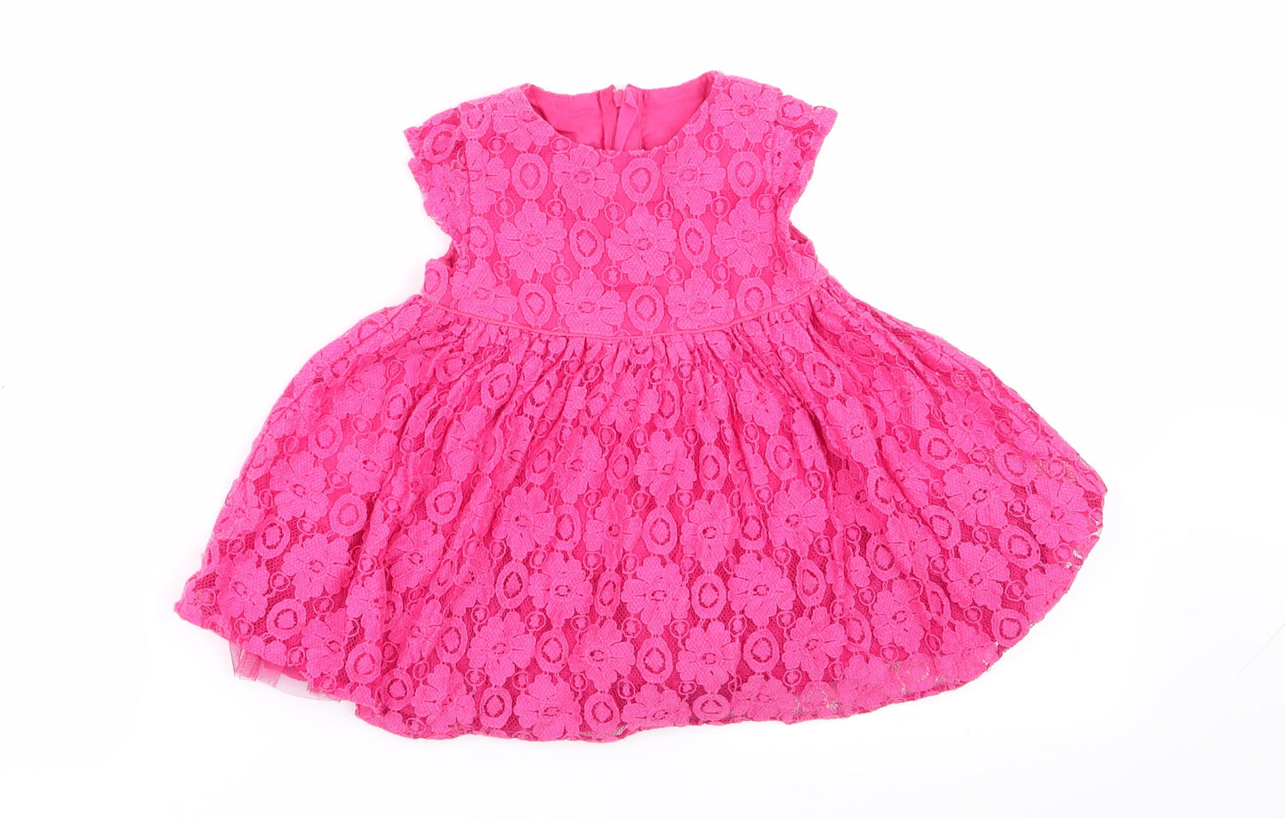 M&S Girls Pink Floral  Fit & Flare  Size 6-9 Months