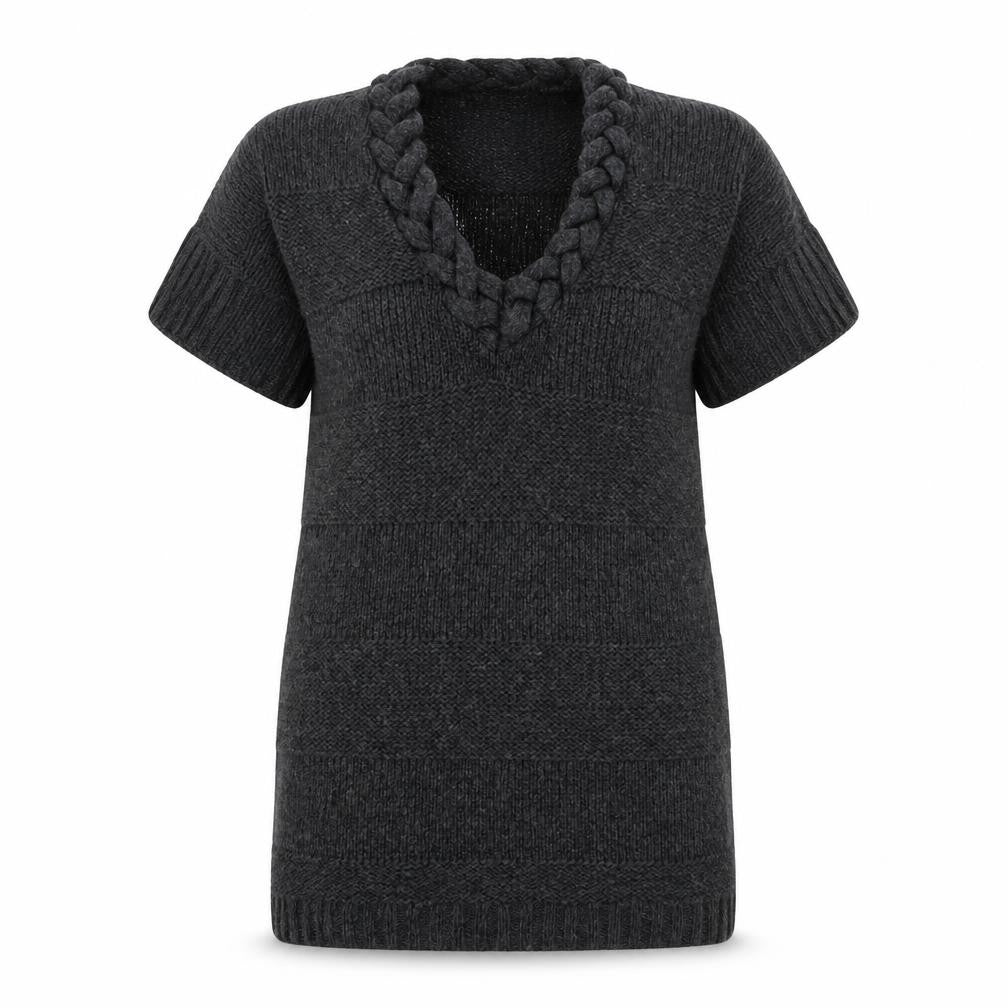 ICHI Womens Grey  Knit Pullover Jumper Size S