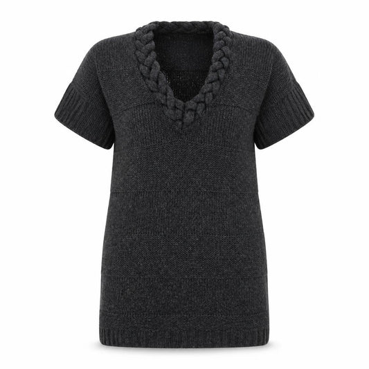 ICHI Womens Grey  Knit Pullover Jumper Size S