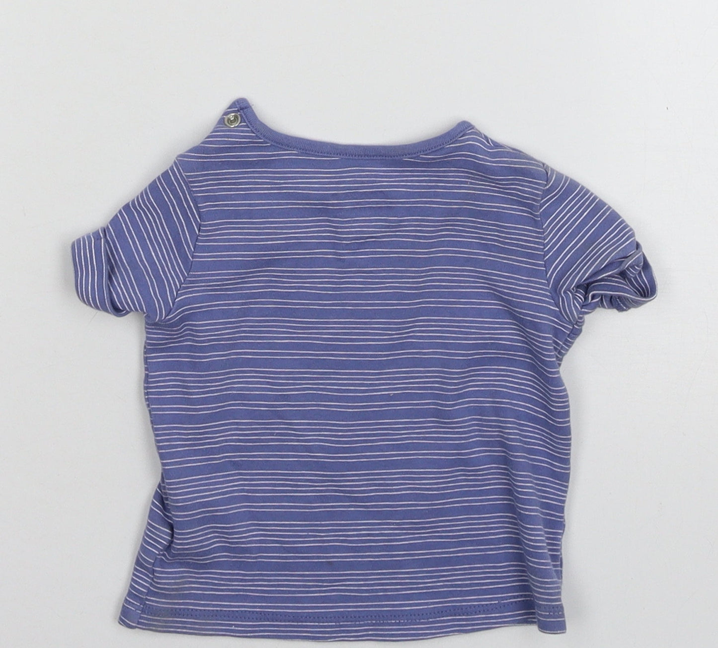 F&F Baby Blue Striped Jersey Basic T-Shirt Size 9-12 Months