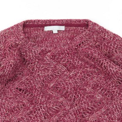 Close-up detail of Red Herring women’s pink jumper, size UK 8