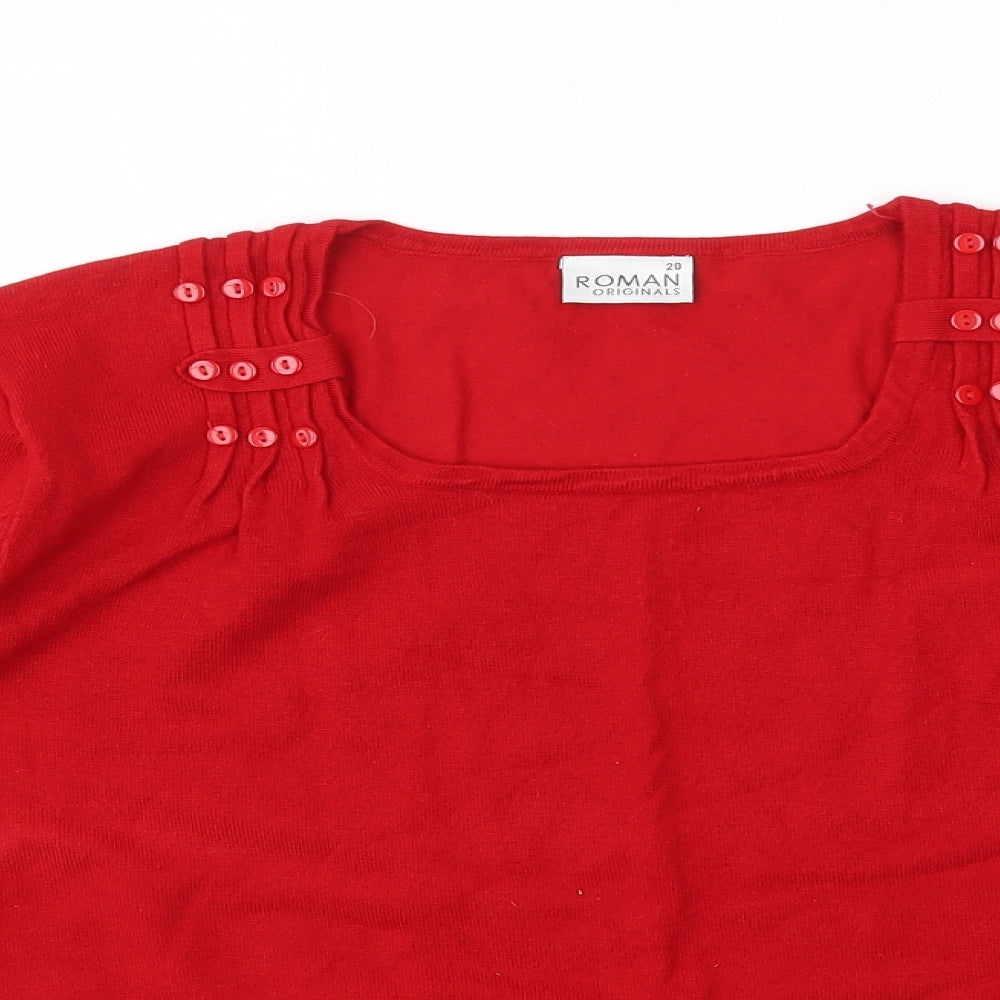 Roman Womens Red   Pullover Jumper Size 20
