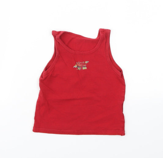 Primark Boys Red   Basic T-Shirt Size 3-4 Years