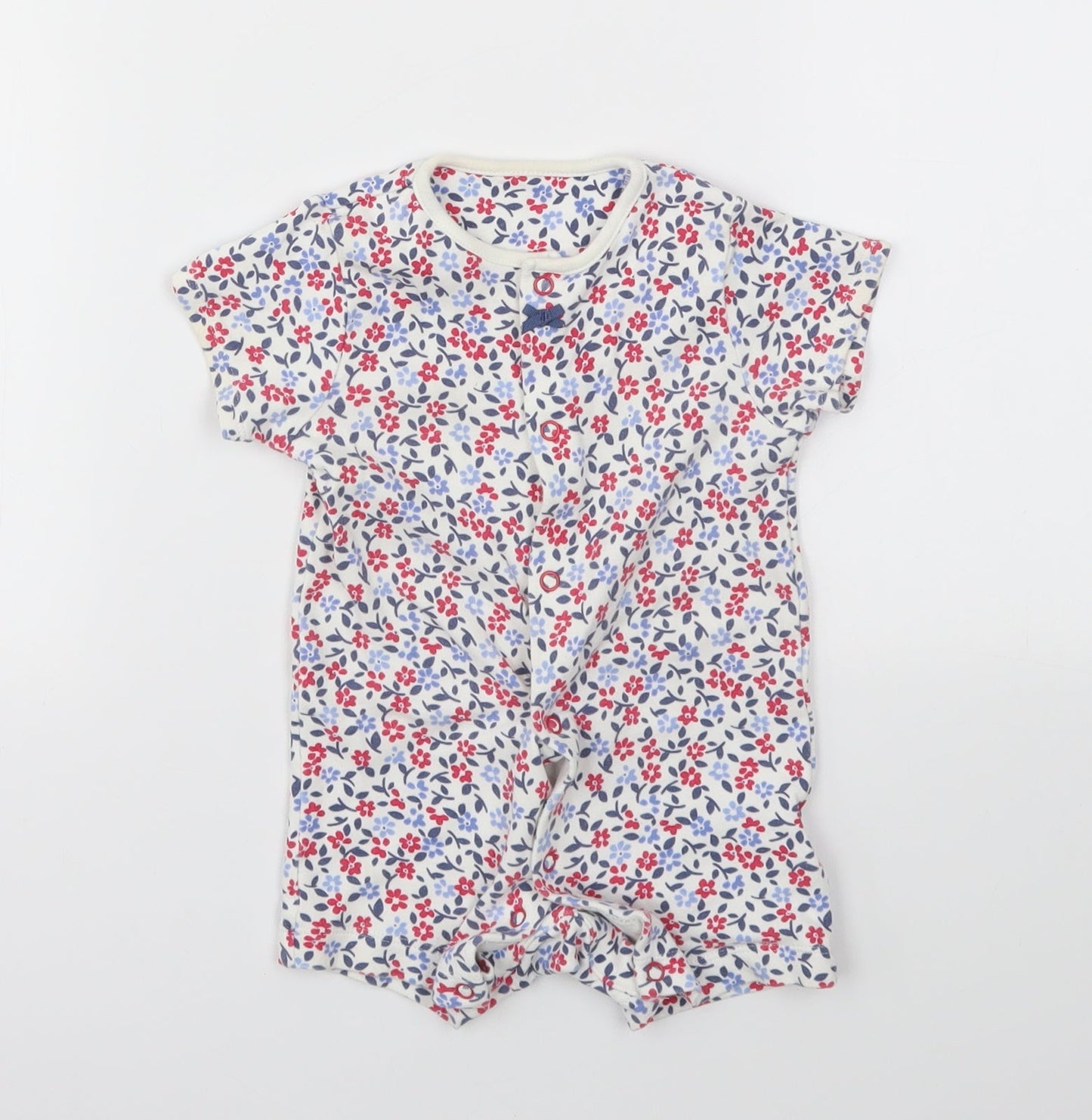 M&S Girls Multicoloured Floral  Babygrow One-Piece Size 6-9 Months