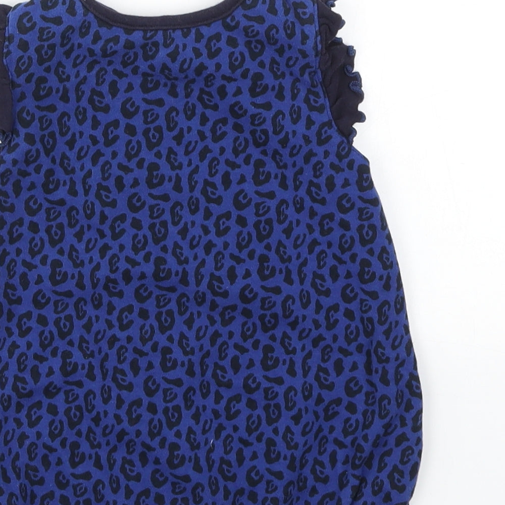 MAJESTICS Girls Blue Animal Print  Babygrow One-Piece Size 12 Months