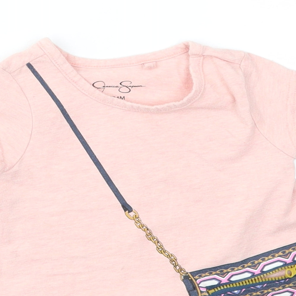Preworn Girls Pink   Basic T-Shirt Size 24 Months