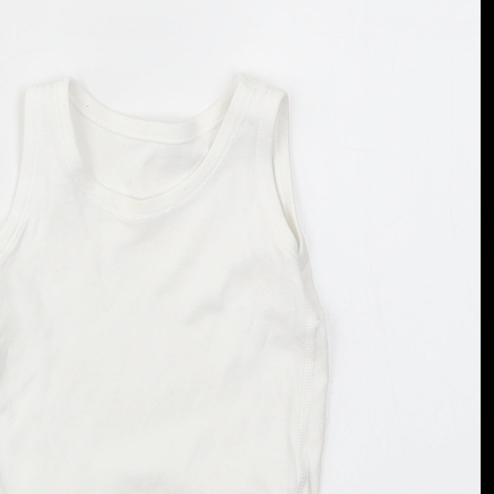 M&S Girls White   Babygrow One-Piece Size 6-9 Months