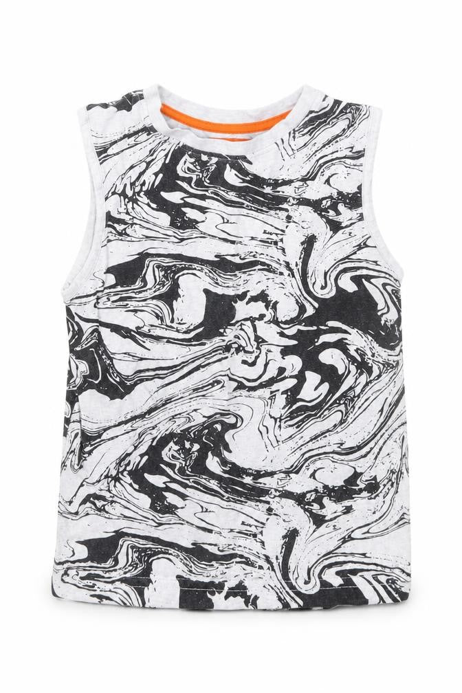 F&F Boys Grey Geometric  Basic T-Shirt Size 6-7 Years