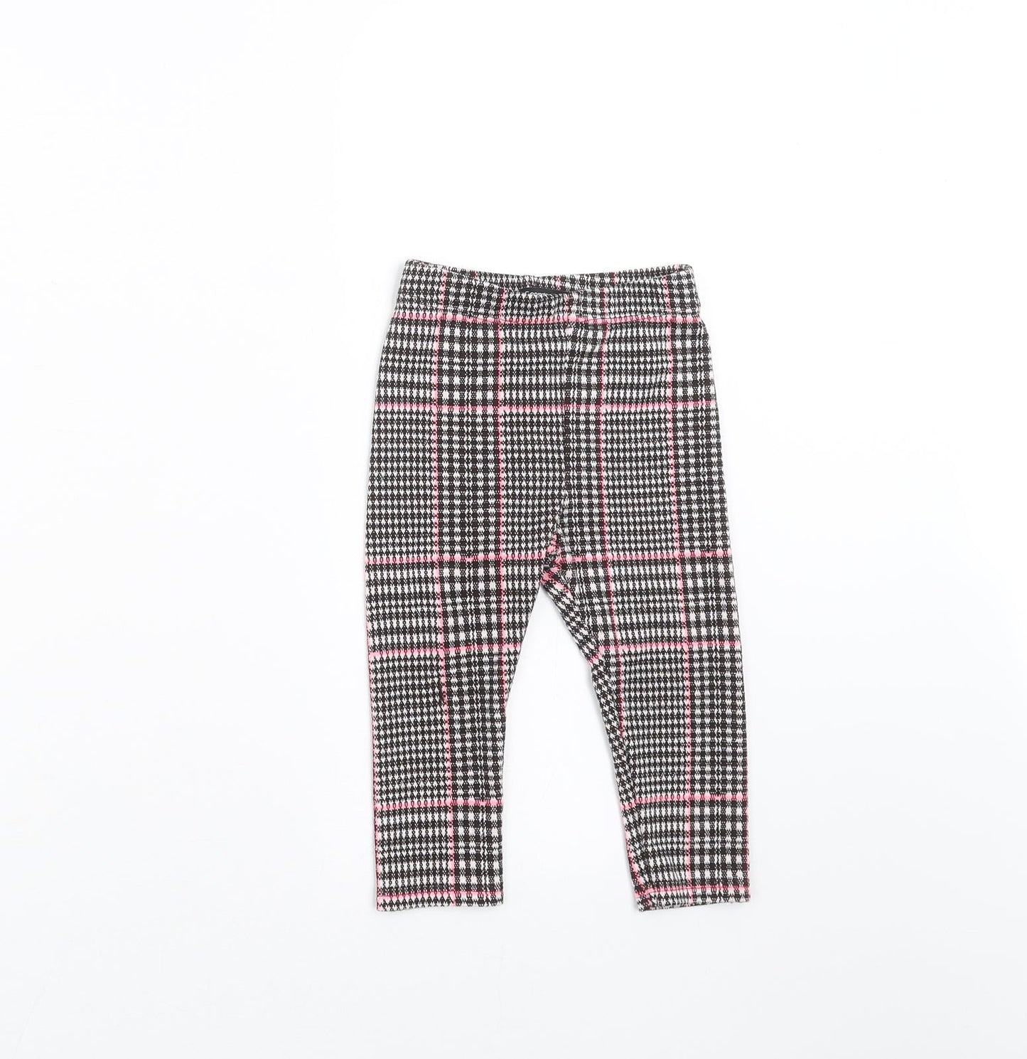 George Girls Black Check   Trousers Size 12-18 Months  - Leggings