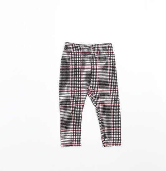 George Girls Black Check   Trousers Size 12-18 Months  - Leggings
