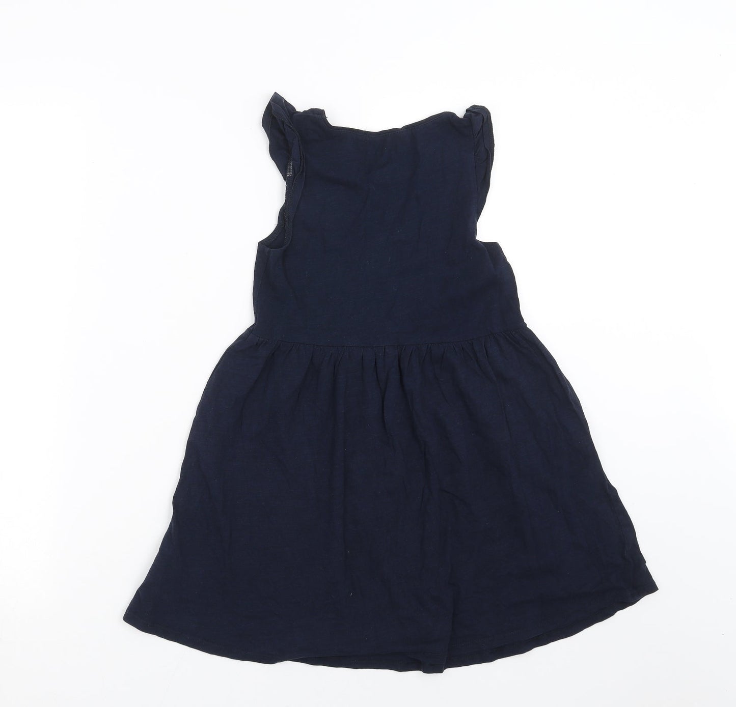 H&M Girls Blue   T-Shirt Dress  Size 6-7 Years  - heart