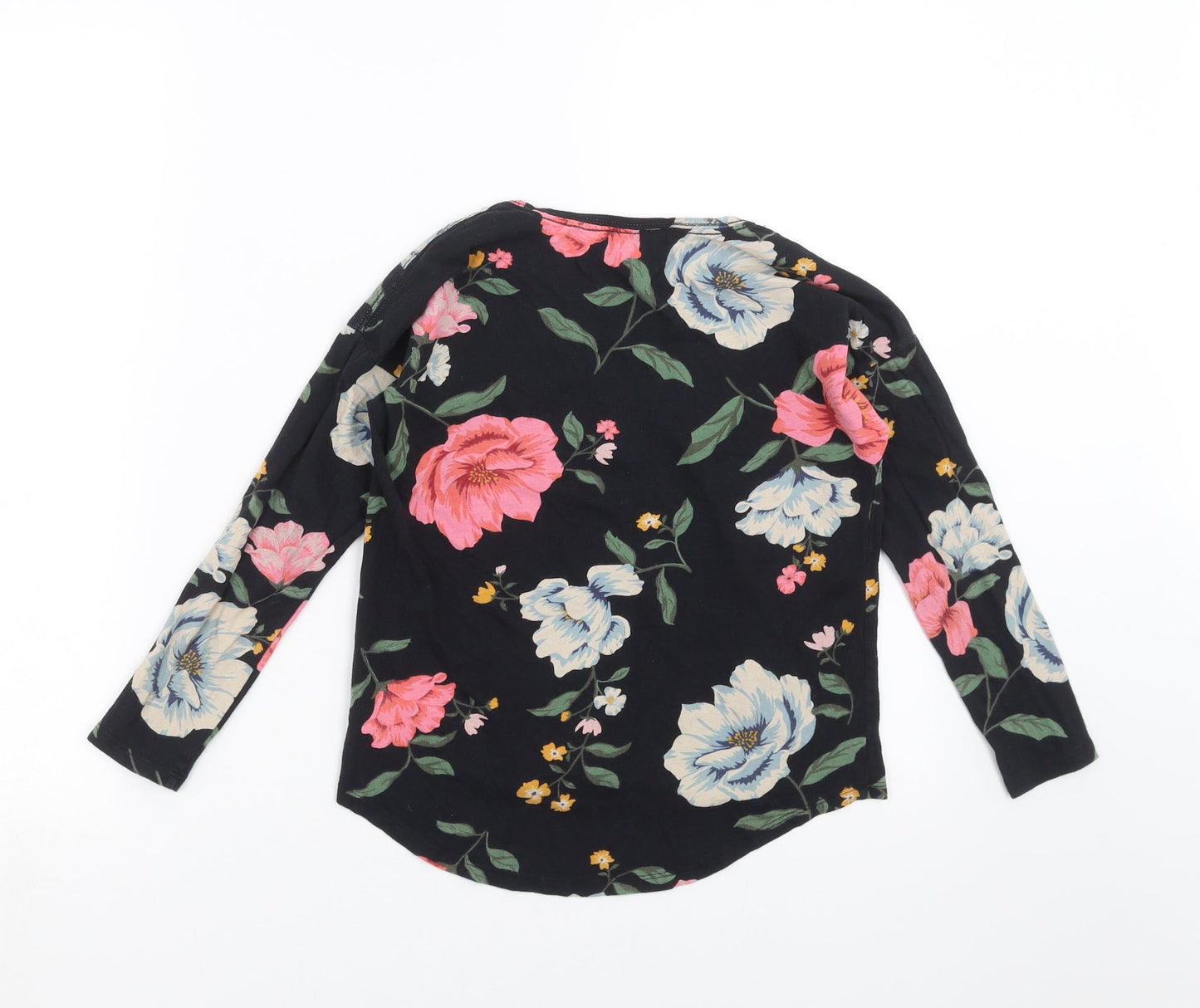 Old Navy Womens Black Floral  Basic T-Shirt Size 8