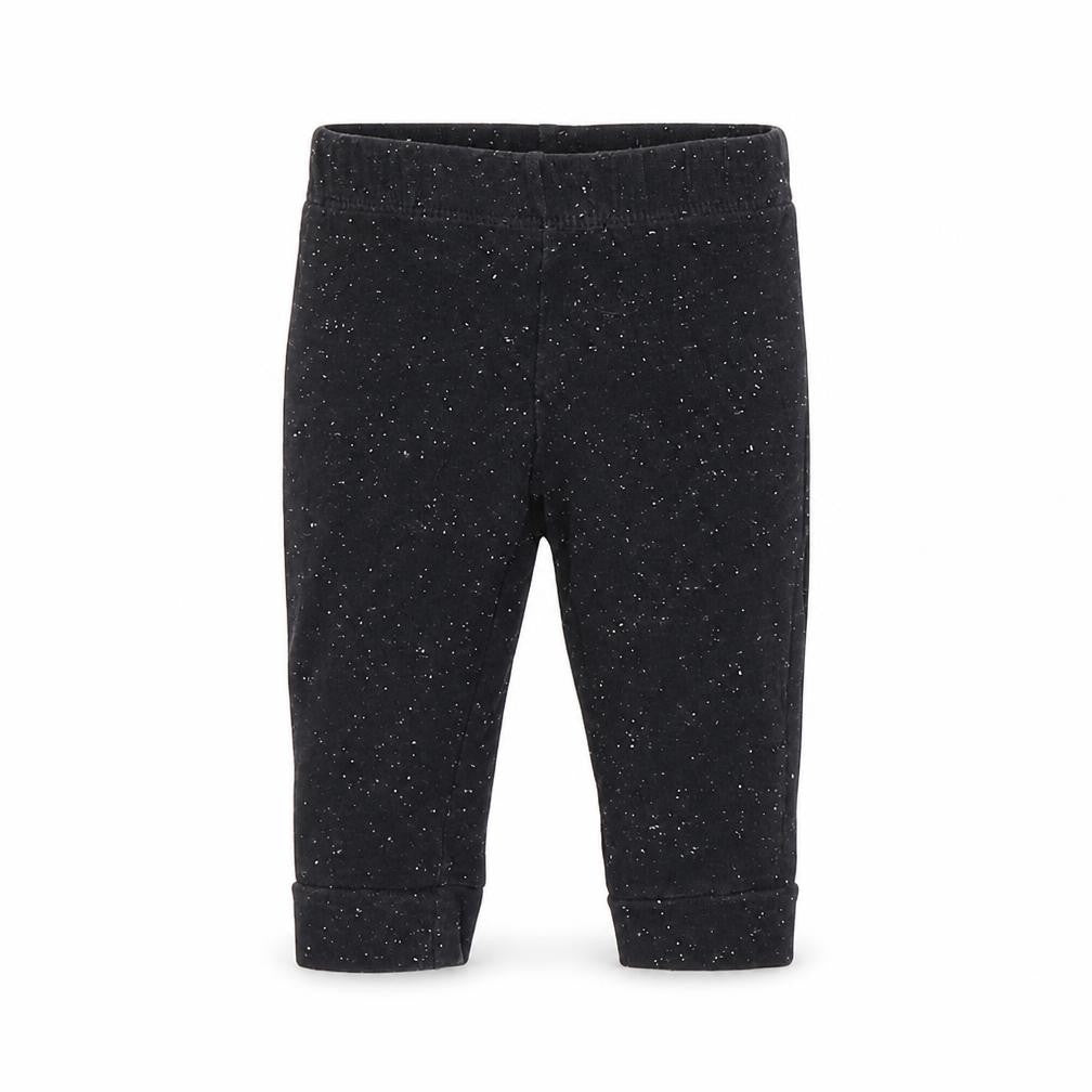 Front view of F&F girls’ black spotted capri leggings, size 3-6, months