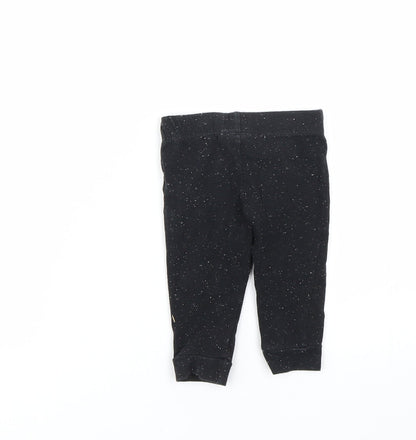Back view of F&F girls’ black spotted capri leggings, size 3-6, months