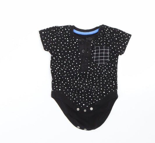 George Baby Black Spotted  Babygrow One-Piece Size 3-6 Months