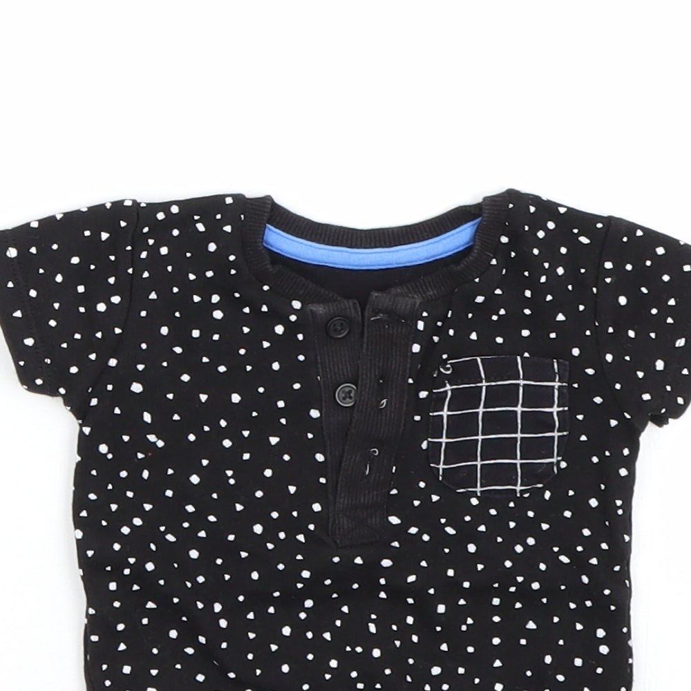 George Baby Black Spotted  Babygrow One-Piece Size 3-6 Months