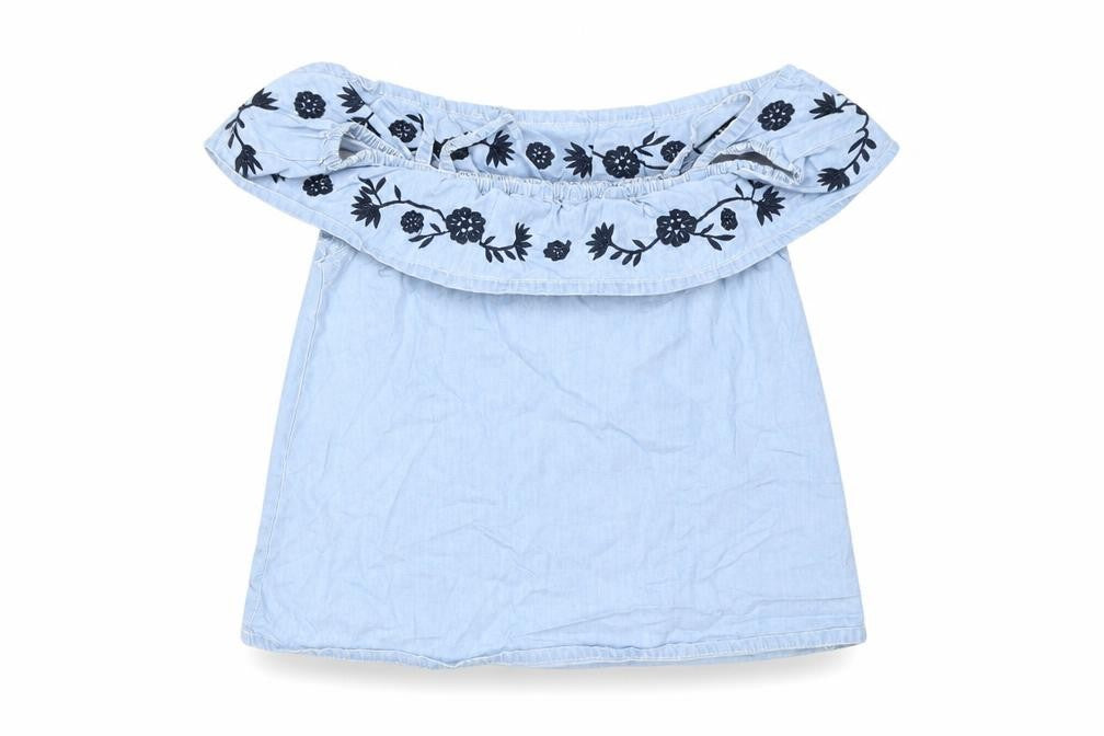 Miss evie Girls Blue Floral  Basic Tank Size 10 Years