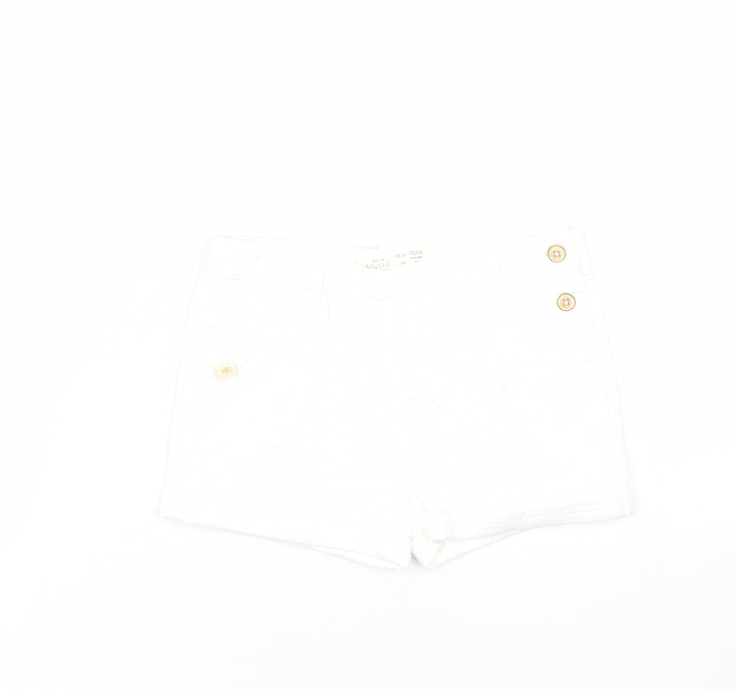 Zara Girls White Argyle/Diamond  Cropped Trousers Size 18-24 Months  - Shorts