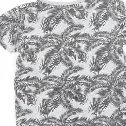 Brand and care label for Matalan girls’ grey floral basic t-shirt, size 6, years