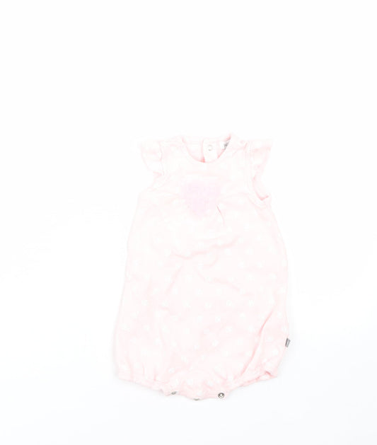 Petti lem Girls Pink Floral  Babygrow One-Piece Size 6-9 Months