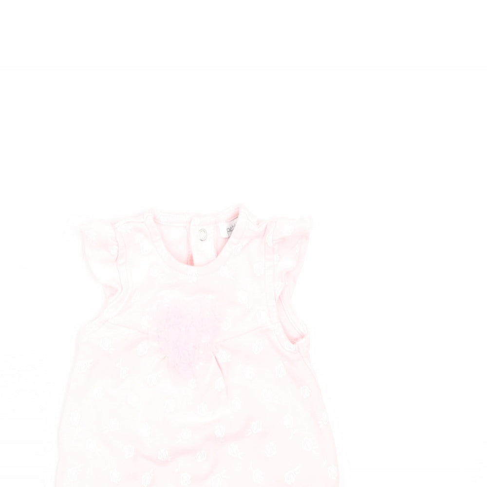 Petti lem Girls Pink Floral  Babygrow One-Piece Size 6-9 Months