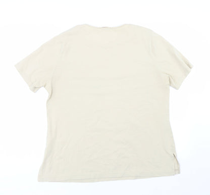 ELVI Womens Beige   Basic T-Shirt Size L