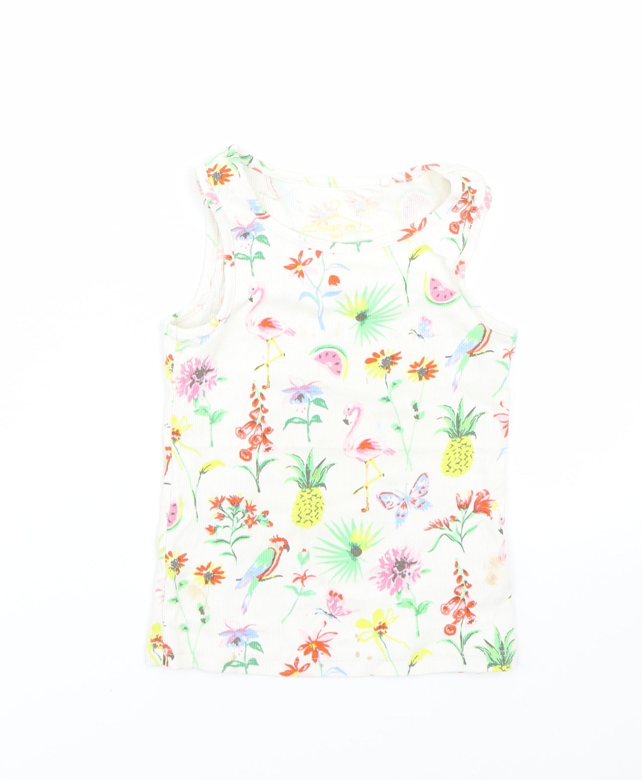 NEXT Girls White Floral  Basic Tank Size 5 Years  - Summer