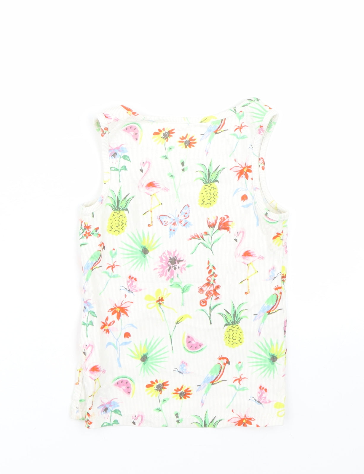 NEXT Girls White Floral  Basic Tank Size 5 Years  - Summer