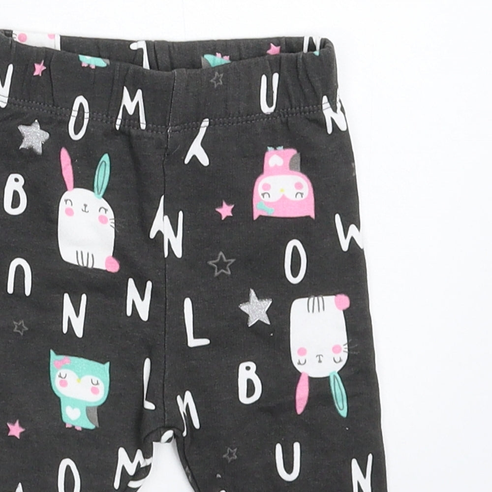 Pep&Co Girls Grey   Jogger Trousers Size 6-9 Months  - Legging