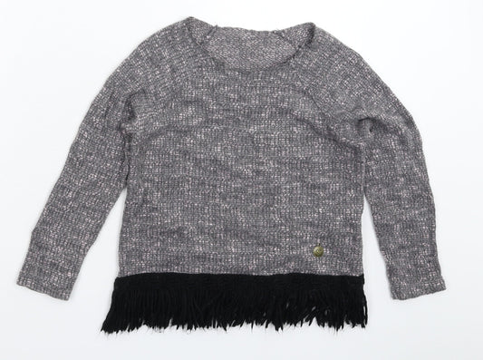 Jainco Girls Grey  Knit Pullover Jumper Size 9-10 Years