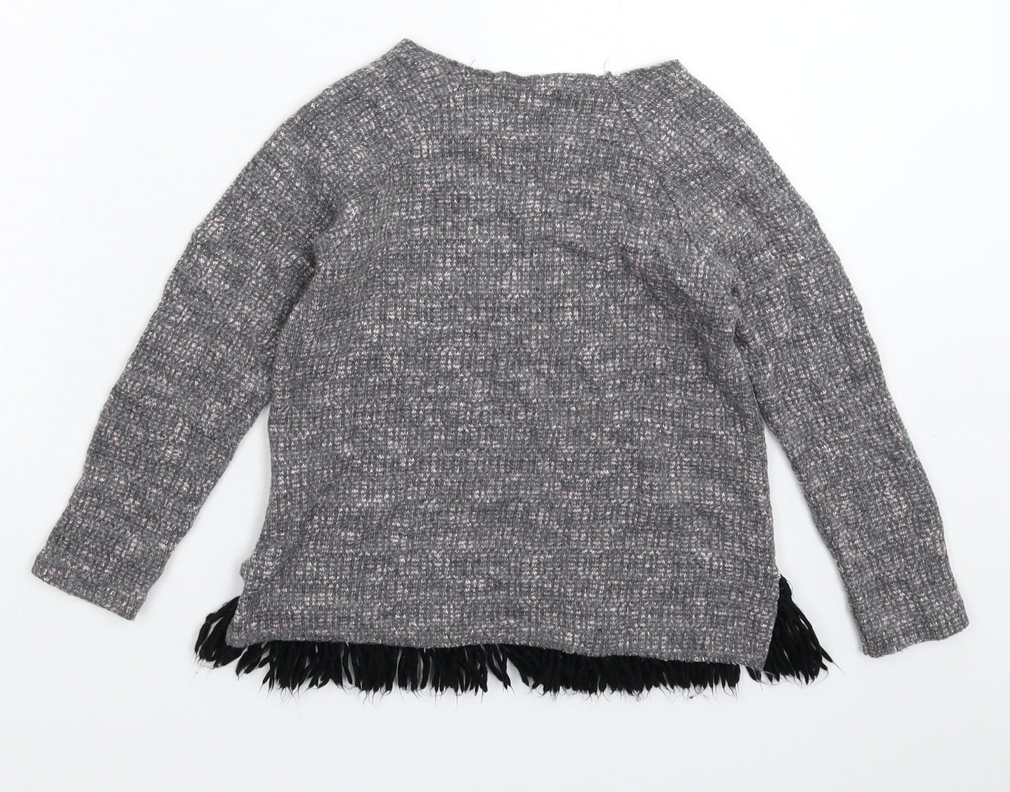 Jainco Girls Grey  Knit Pullover Jumper Size 9-10 Years