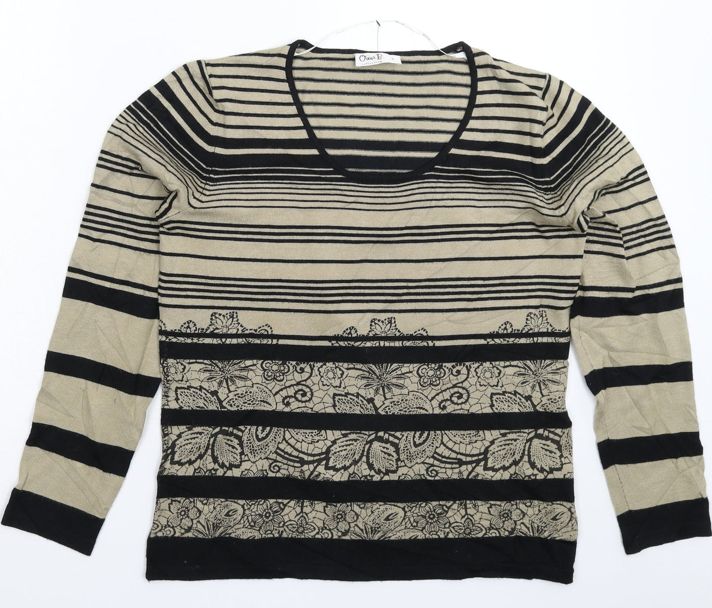 Oscar Womens Multicoloured Striped Knit Pullover Jumper Size S