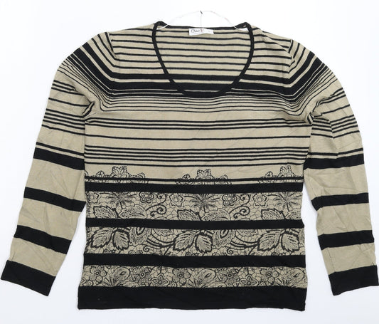 Oscar Womens Multicoloured Striped Knit Pullover Jumper Size S