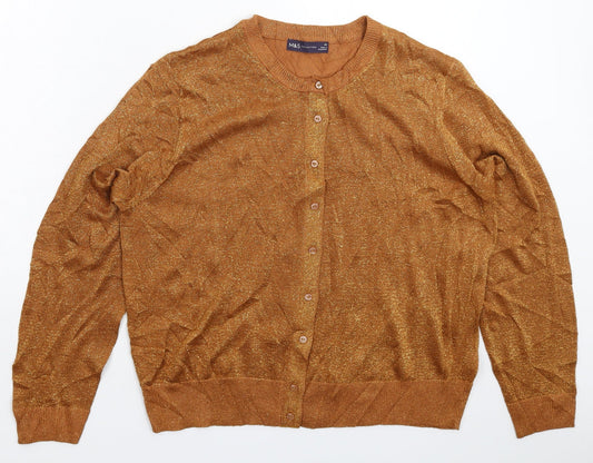 Marks and Spencer Womens Brown  Knit Pullover Jumper Size 20