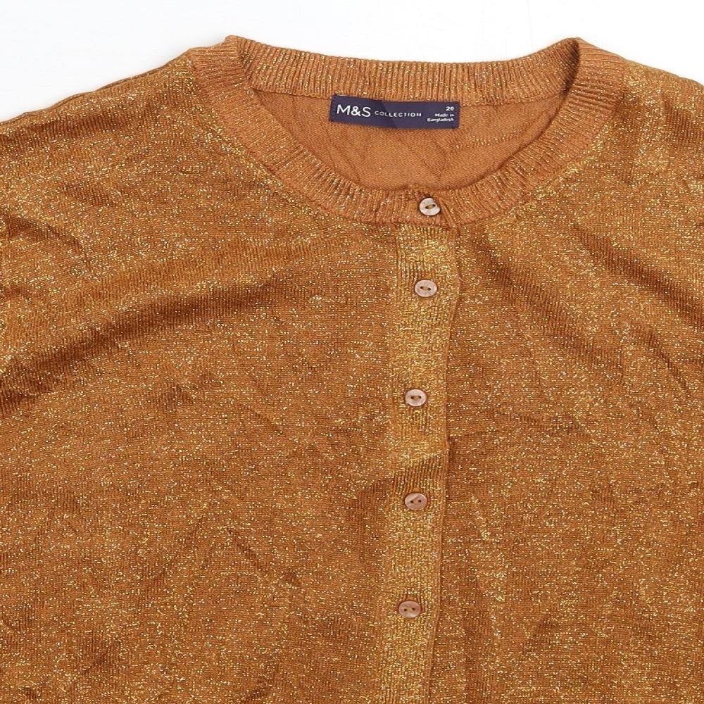 Marks and Spencer Womens Brown  Knit Pullover Jumper Size 20