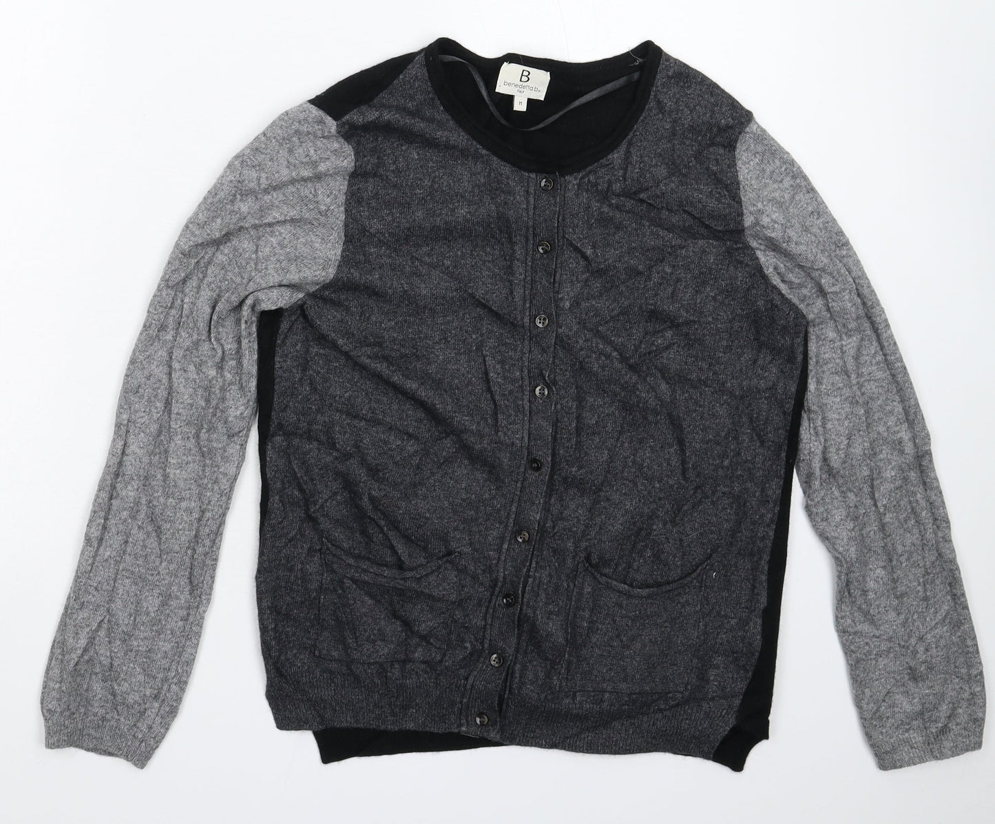 Benedetta B Womens Grey  Knit Cardigan Jumper Size M