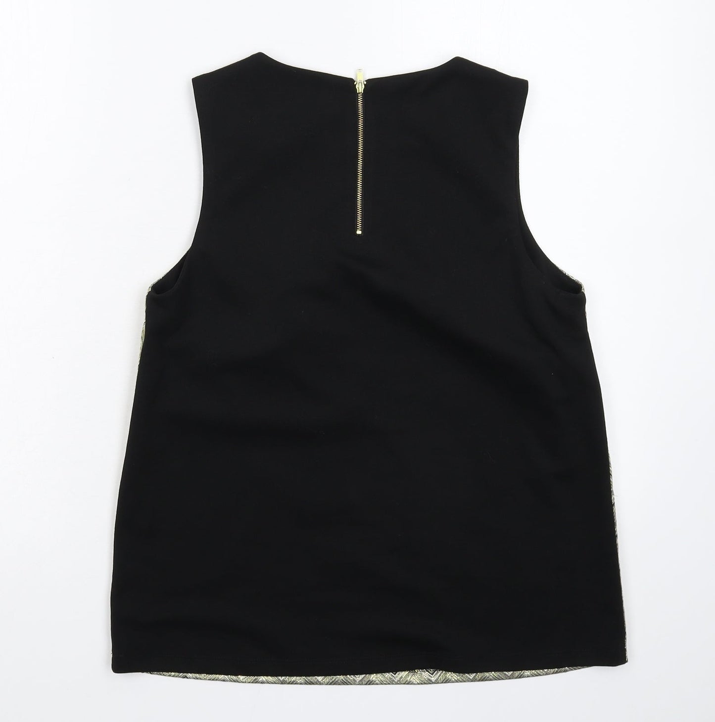 Warehouse Womens Gold Geometric  Basic Tank Size 12