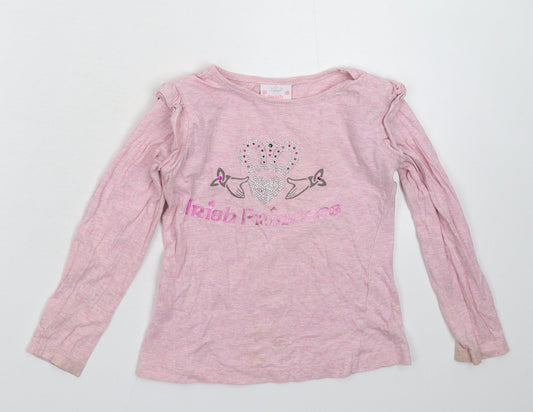 Irish Princess Girls Pink   Basic T-Shirt Size 3-4 Years