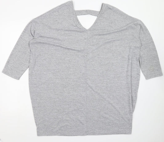 New Look Womens Grey  Knit Pullover Jumper Size 20  - Oversized