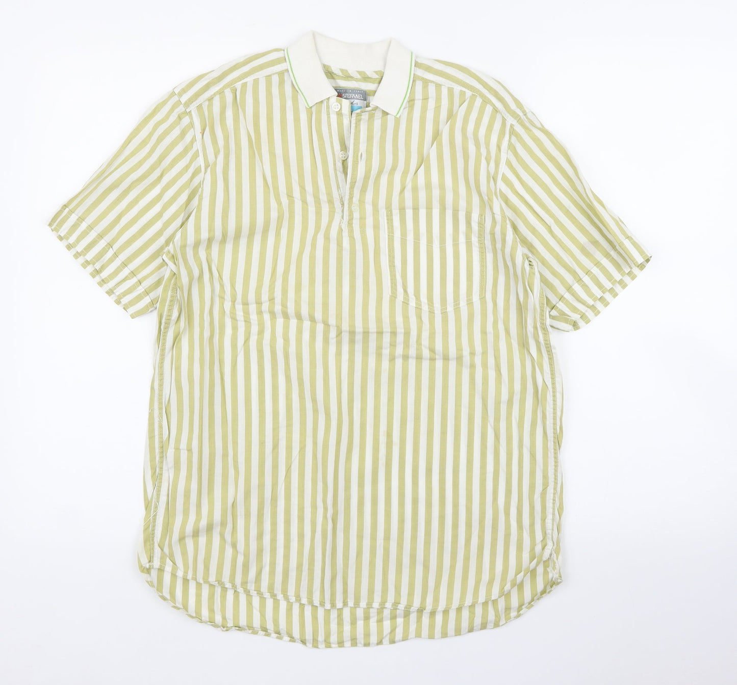 Stefanel Girls Green Striped  Tunic T-Shirt Size L
