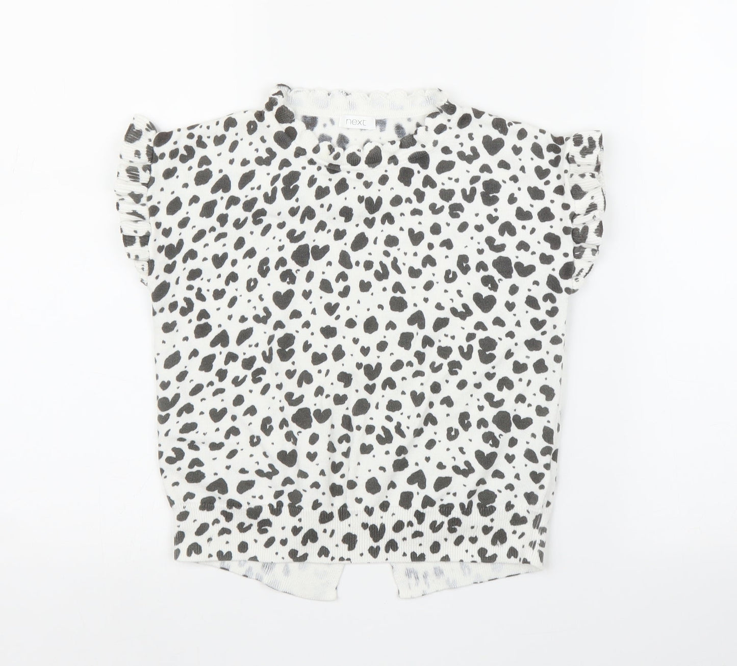 NEXT Girls White Animal Print  Pullover Jumper Size 9 Years  - Leopard print