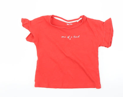 Additional front view of Tu girls’ red basic t-shirt, size 2, years