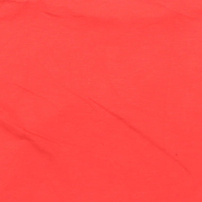 Brand and care label for Tu girls’ red basic t-shirt, size 2, years