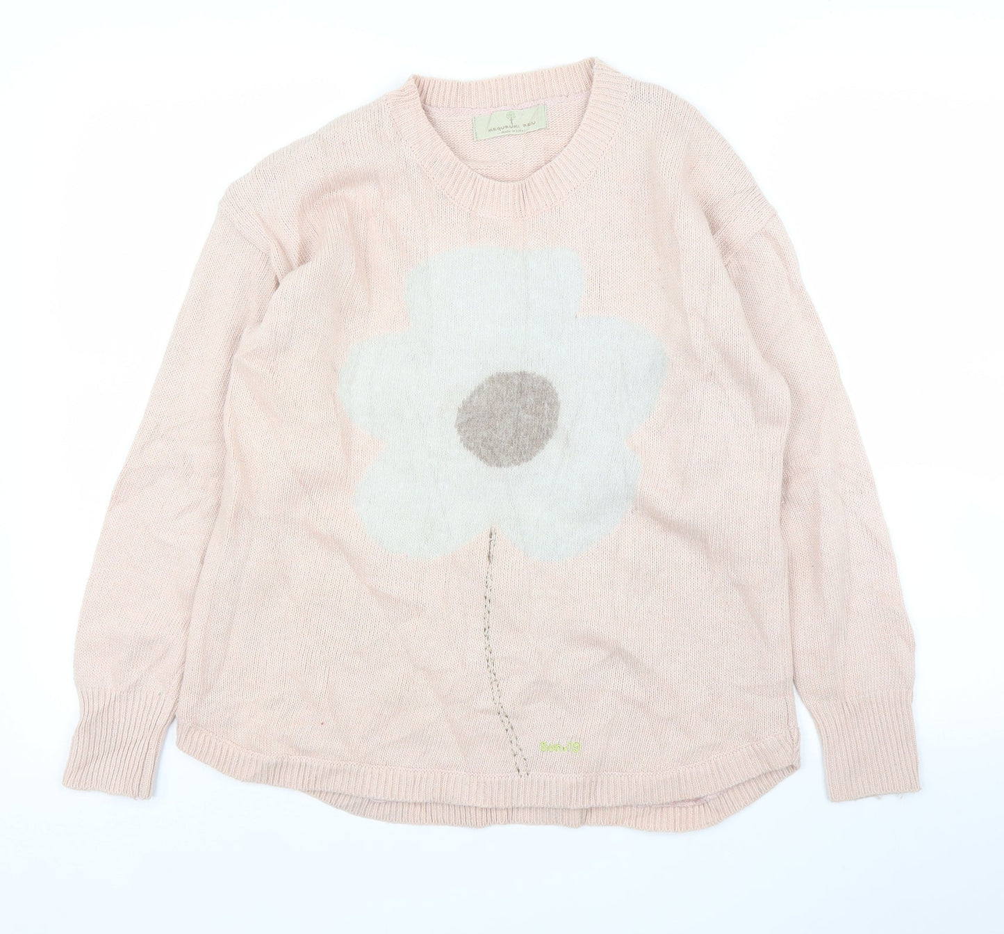 Megurumi Reiu Womens Pink Floral  Pullover Jumper Size M